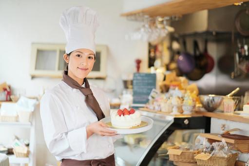 ケーキ屋の女性店員